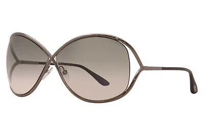 Pre-owned Tom Ford Women's Miranda Tf130 Tf/130 08b Shiny Gunmetal/black Sunglasses 68mm In Gray