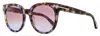 Tom Ford Women's Elsa Sunglasses Tf1108 55z Violet Havana 55mm In Multi
