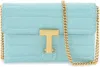 Tom Ford Mini Monarch Shoulder Bag In Croc-embossed Leather In Light Blue