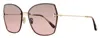Tom Ford Women's Nickie-02 Sunglasses Tf1107 28u Gold/rose Havana 62mm In Multi