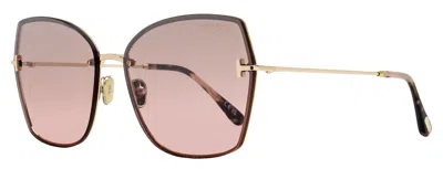 Tom Ford Women's Nickie-02 Sunglasses Tf1107 28u Gold/rose Havana 62mm In Multi