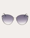 Tom Ford Evangeline 63mm Oversize Gradient Cat Eye Sunglasses In Grey