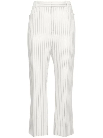 Tom Ford Women Pantaloni A Righe Wallis In White