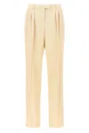 Tom Ford Trousers With Front Pleats And Pockets In Cream