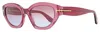 Tom Ford Penny 55mm Geometric Sunglasses In Purple