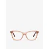Tom Ford Blue Light Blocking Acetate Cat-eye Glasses In Pink