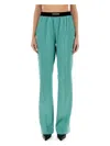 Tom Ford Jacquard-trimmed Stretch-silk Satin Wide-leg Pants In Green