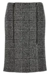 Tom Ford High-waisted Knee-length Fitted Houndstooth Skirt In Multicolor