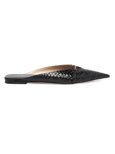 TOM FORD WOMEN'S PYTHON-EMBOSSED LEATHER MULES