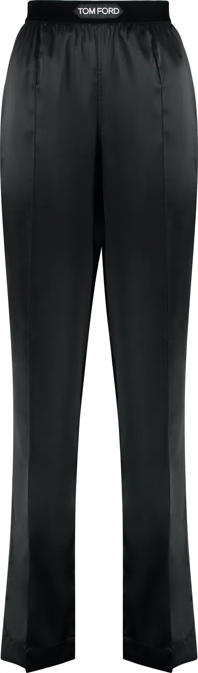 Tom Ford Women's Raised Seam Palazzo Trousers In Black