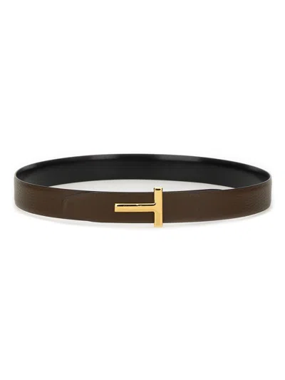 Tom Ford Women Reversible "t Line" Belt