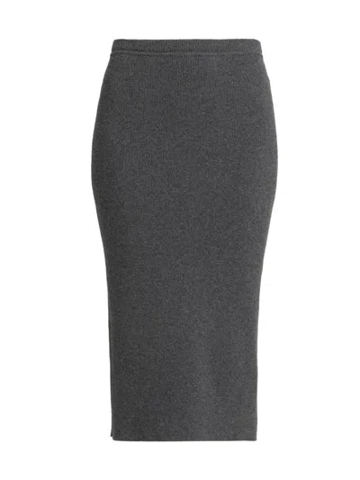 Tom Ford Women's Rib-knit Cashmere-cotton Pencil Skirt In Gray