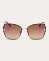 Tom Ford Women's Nickie 2 Butterfly-frame Brown Gradient Gold-tone Sunglasses In Brown