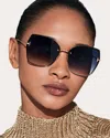 TOM FORD WOMEN'S ROSE GOLDTONE & SMOKE NICKIE 2 BUTTERFLY SUNGLASSES