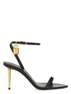 Tom Ford Padlock 85 Naked Pointy Sandals In Calf Leather In Black