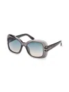 Tom Ford Sandra-02 52mm Square Sunglasses In Transparent