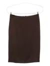 Tom Ford Satin Pencil Midi Skirt With Back Slit In Brown