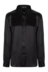 Tom Ford Camicia In Seta Con Dettaglio Plissettato In Black