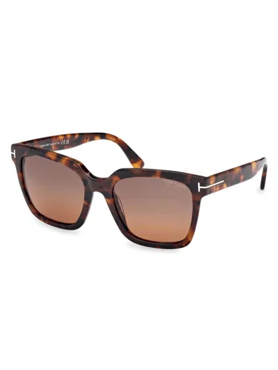 Tom Ford Women's Selby 55mm Square Sunglasses In Brown