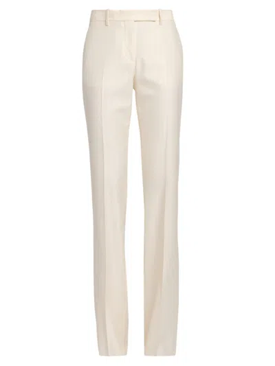 Tom Ford Women's Shadow Striped Wool-silk Straight-leg Pants In Neutral