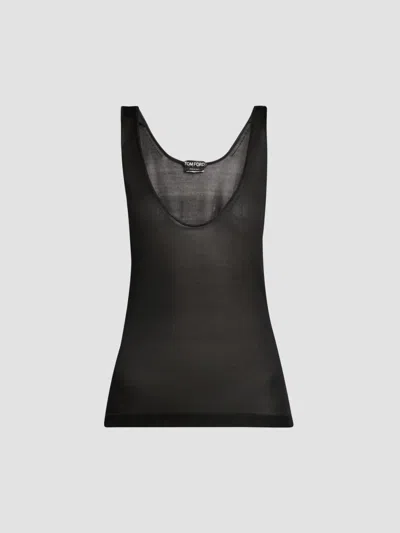 Tom Ford Women's Sheer Scoop Neck Tank Top In Black
