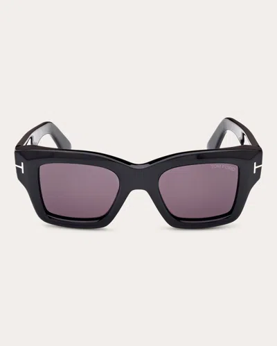 Tom Ford Women's Shiny Black Ilias Square Sunglasses