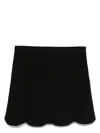 Tom Ford Elegant Mini Skirt With Scalloped Hem And Elastic Waistband In Black