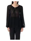 Tom Ford Flowy Silk Georgette Blouse In Black