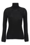 Tom Ford Turtleneck Long-sleeve Fine Cashmere-silk Top In Black