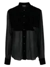 Tom Ford Shirt Silk Georgette Curved Hem In Black