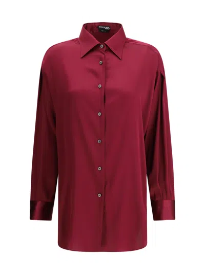 Tom Ford Women Silk Shirt In Burgundy