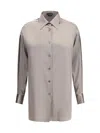 Tom Ford Silk-blend Satin Shirt In Gray