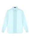 Tom Ford Blusa Semitrasparente In Charmeuse In Light Blue