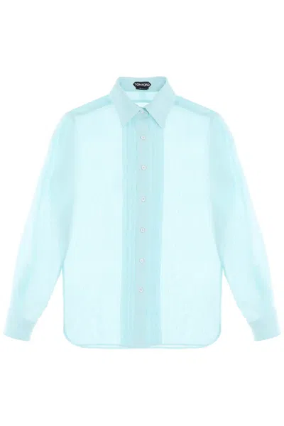 TOM FORD WOMEN'S SILK SHIRT WITH PLASTRON