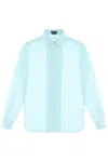 Tom Ford Blusa Semitrasparente In Charmeuse In Light Blue