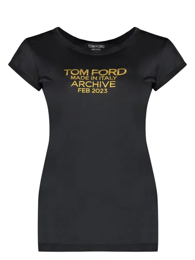 TOM FORD WOMEN'S SILK T-SHIRT