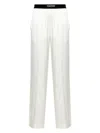 Tom Ford Primrose Liliac Silk Satin Pijama Pants In White