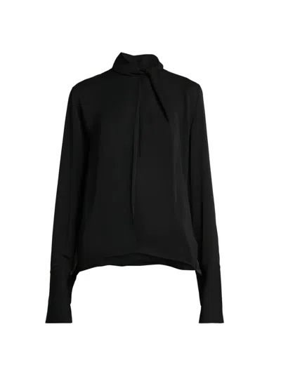Tom Ford Women's Silk-georgette Tieneck Blouse In Black