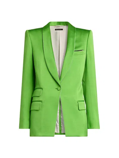 Tom Ford Women's Silk-wool Shawl-lapel Single-breasted Jacket In Multi