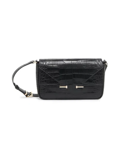Tom Ford Women's Small Croc-embossed Leather Shoulder Bag In Black