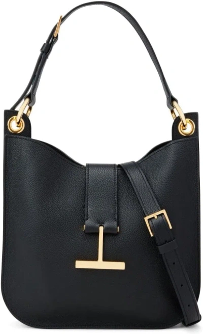 Tom Ford Women's Small Tara Leather Tote In Black
