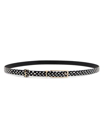 Tom Ford Women's Snakeskin-effect Printed Leather Belt In Black