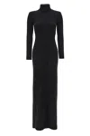 Tom Ford Turtleneck Backless Soft Cashmere Maxi Dress In Black