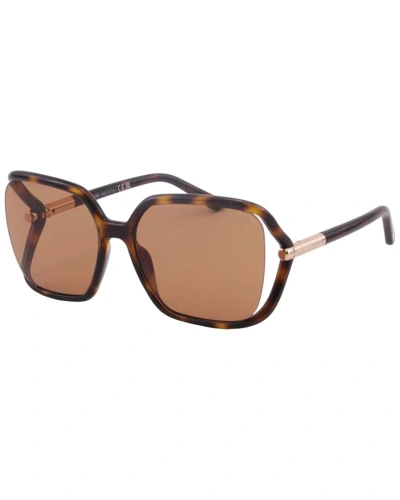 Tom Ford Solange Brown Butterfly Ladies Sunglasses Ft1089 52e 60