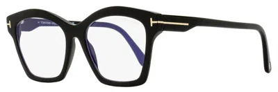 TOM FORD WOMEN'S SQUARE BLUE BLOCK EYEGLASSES TF5965B 001 BLACK 53MM