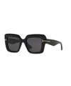 Tom Ford Women's Square Sunglasses, Esme Tr Tr001880 In Black