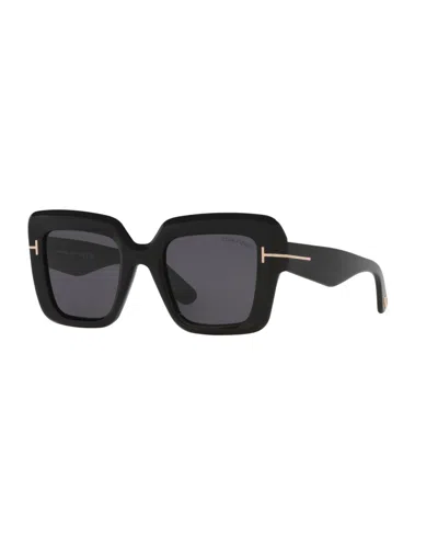 Tom Ford Women's Square Sunglasses, Esme Tr Tr001880 In Black