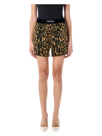 TOM FORD WOMEN'S STRETCH SILK SATIN BOXER SHORTS