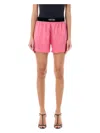 Tom Ford Velvet-trimmed Silk-blend Satin Shorts In Pink