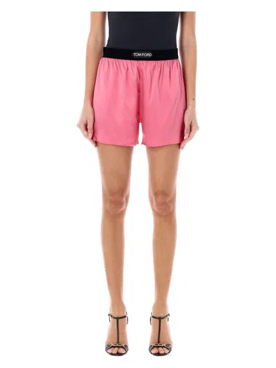 TOM FORD WOMEN'S STRETCH SILK SATIN BOXER SHORTS